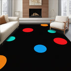 Black Polka Dot Rainbow Scatter Rug