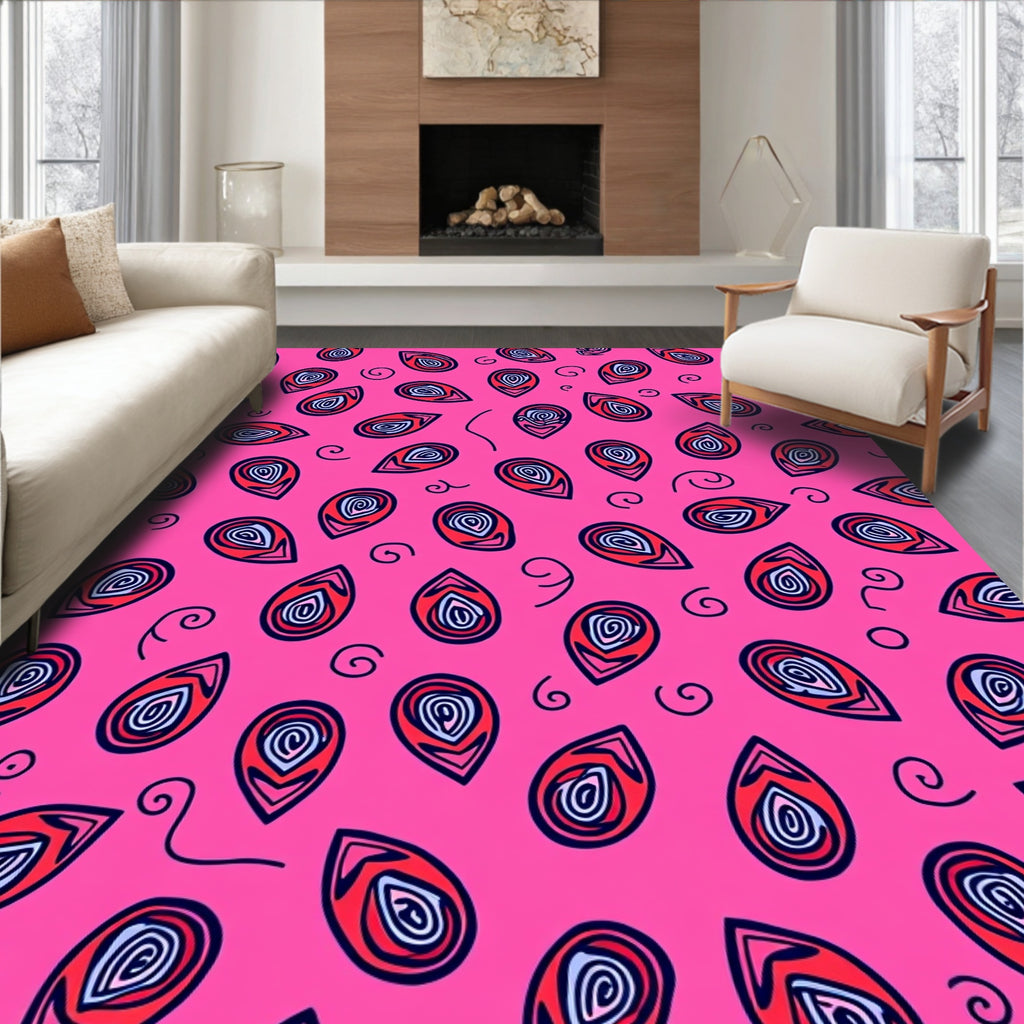Vibrant Pink Swirl Paisley Rug
