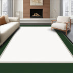 Forest Green Black Gray Border Rug