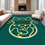 Golden Cat With Lights Accent Rug