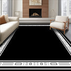 Modern White Geometric Frame Rug
