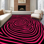 Hot Pink Swirl Abstract Rug