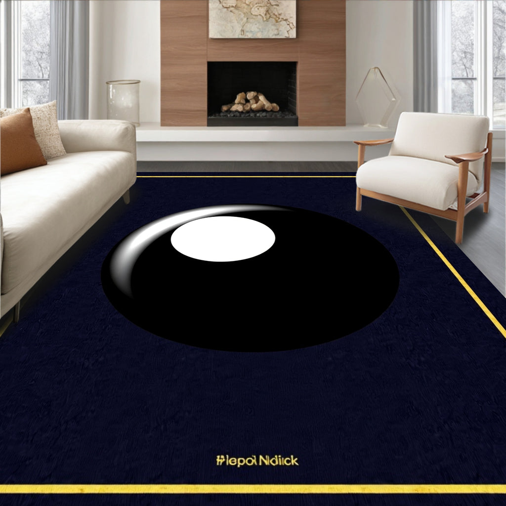 Modern Navy Sphere Abstract Rug