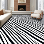 Bold Black and White Zebra Stripes Rug