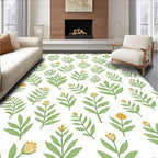 Green Leafy Branch with Orange Blossom Rug