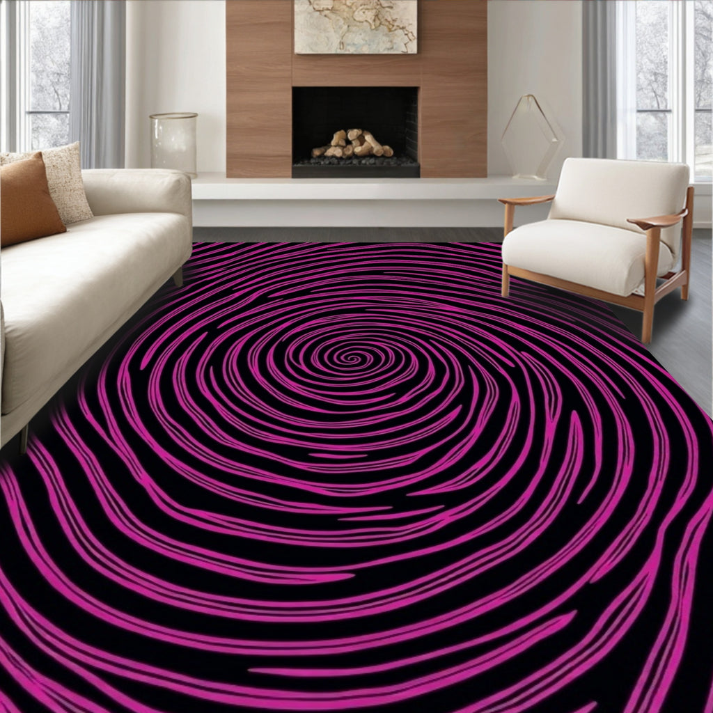 Vibrant Magenta Swirl Whirlpool Rug