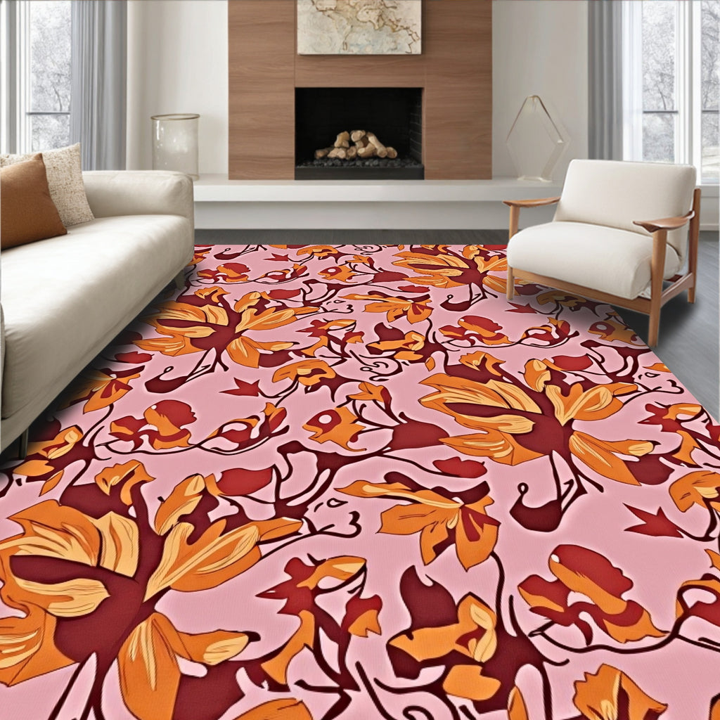 Autumn Floral Vine Medallion Rug