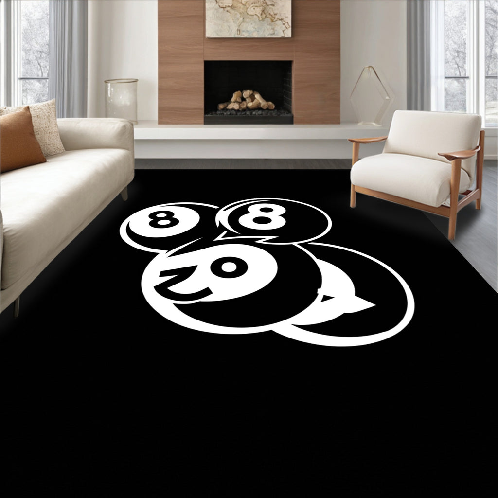 Bold Billiard Balls Scattered Arrangement Rug