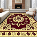 Crimson and Gold Medallion Floral Rug