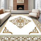 Golden Rococo Medallion Garden Frame Rug