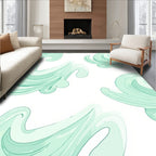 Soft Mint Wave Swirl Rug