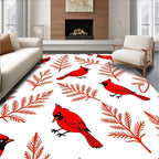 Red Cardinal Branch Repeat Rug