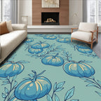 Serene Blue Pumpkin Vine Repeat Rug
