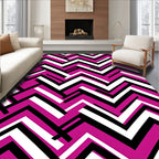 Vibrant Magenta Geometric Chevron Rug