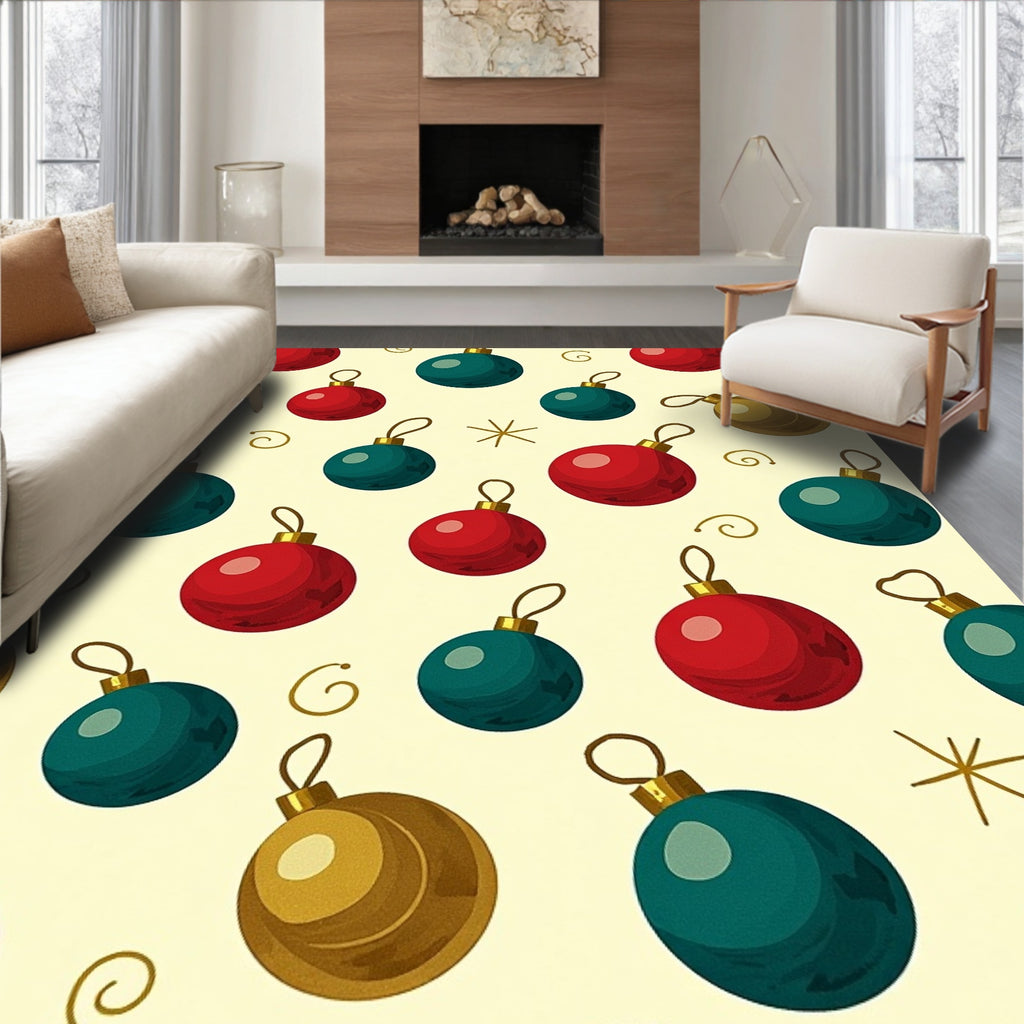 Crimson Teal Gold Ornament Scatter Rug