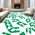 Green Jagged Geometric Collage Rug