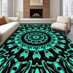 Teal Mandala Sun Burst Rug