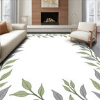 Green and Gray Leaf Vine Border Rug