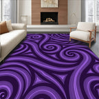 Royal Purple Swirl and Triangle Arrangement Rug