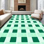 Emerald Green Checkered Squares Rug
