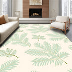 Pale Green Fern Frond Repeating Pattern Rug