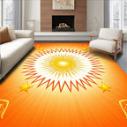 Golden Sunburst Star Burst Rug