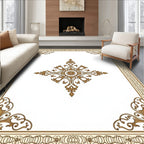 Golden Filigree Floral Medallion Rug