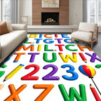 Alphabetical Rainbow Playful Classroom Letters Rug