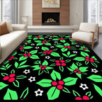 Holiday Holly Berry Foliage Rug