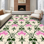 Art Nouveau Pink Floral Arch Accent Rug