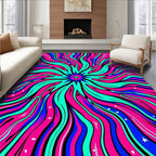 Vibrant Psychedelic Burst Abstract Rug