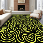 Neon Yellow Abstract Labyrinth Rug