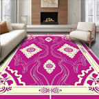 Elegant Magenta Floral Lattice Rug