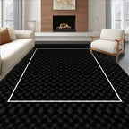 Dark Gray Geometric Honeycomb Rug