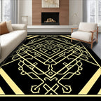 Art Deco Gold Geometric Symmetry Rug