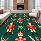 Red Nutcracker Soldiers With Gold Accents Rug