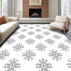 Classic Grey Floral Motif Rug