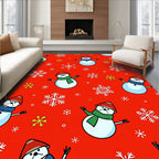 Festive Snowman Snowflake Scatter Rug