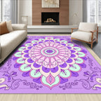 Ornate Purple Mandala Floral Rug