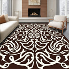 Cream Contemporary Floral Swirl Rug