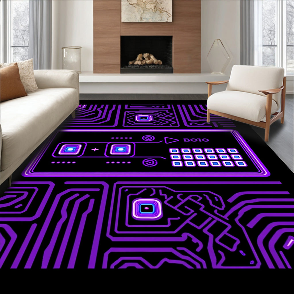 Electric Purple Circuit Board Rug