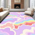 Pastel Rainbow Cloud Waves Rug