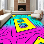Retro Colorful Cassette Tape Rug