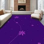 Deep Purple Pink Floral Starburst Cascade Rug