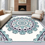 Seafoam Lavender Mandala Square Rug