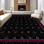 Minimalist Black Gray Abstract Figures Rug