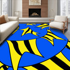 Bold Blue Yellow Striped Forms Rug