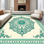 Emerald Green Floral Mandala Medallion Rug