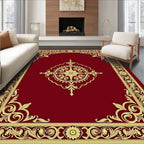 Grand Crimson Gold Floral Medallion Rug