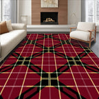 Deep Crimson Tartan Plaid Diamonds Rug